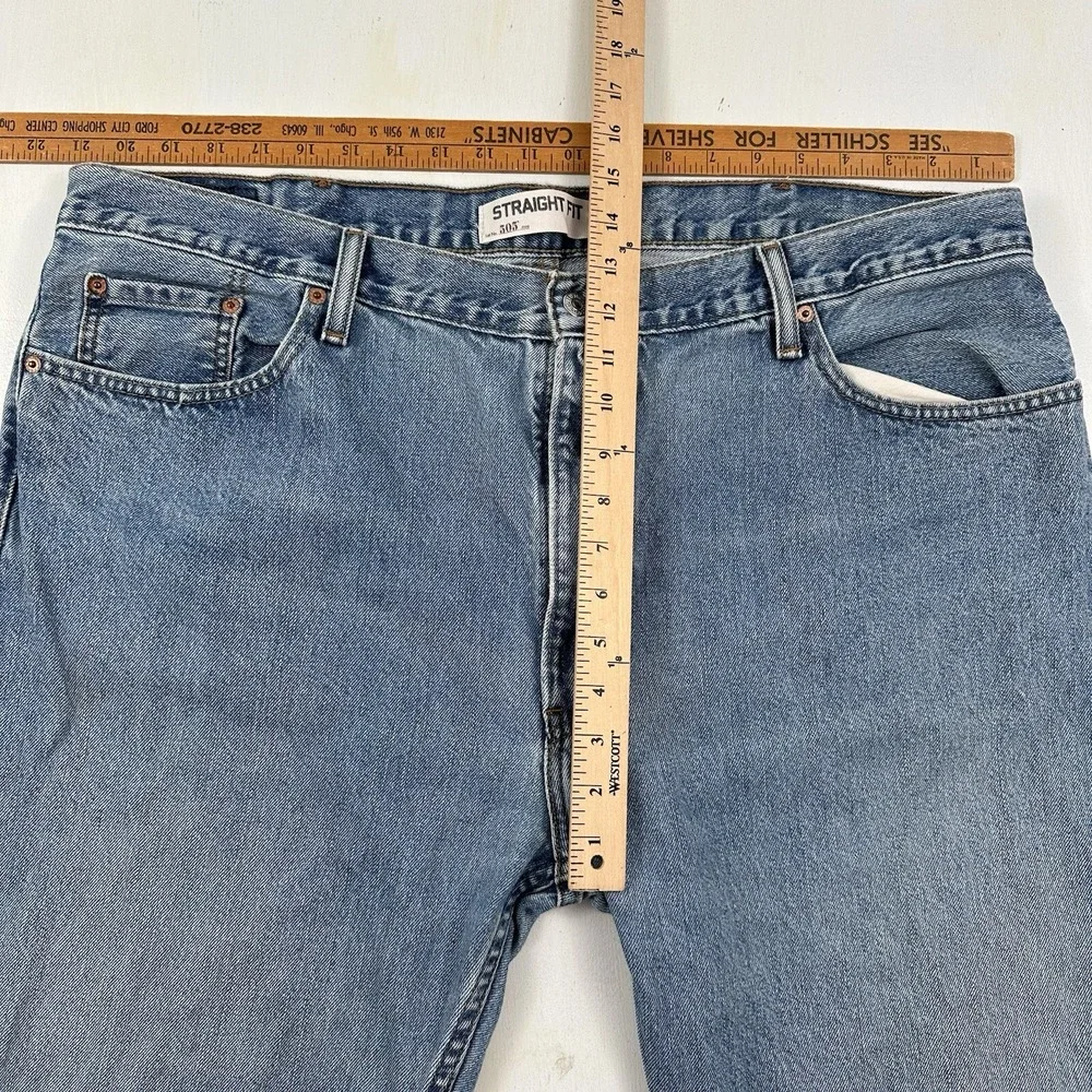 Y2K Levi's 505 Jeans Men's 42x32 Regular Fit 100% Cotton Straight Leg Light Wash